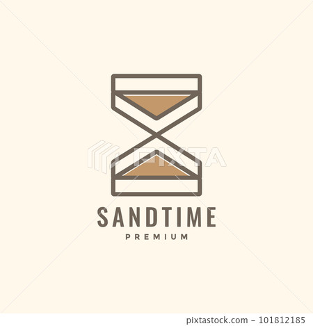 watch time clock sand ancient geometric line minimal logo design vector 101812185