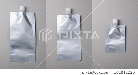 帶噴嘴的立式袋(銀色)3 種尺寸套裝/無圖案模型 帶噴嘴的立式袋(銀色)3 種尺寸套裝/無圖案模型 101812229