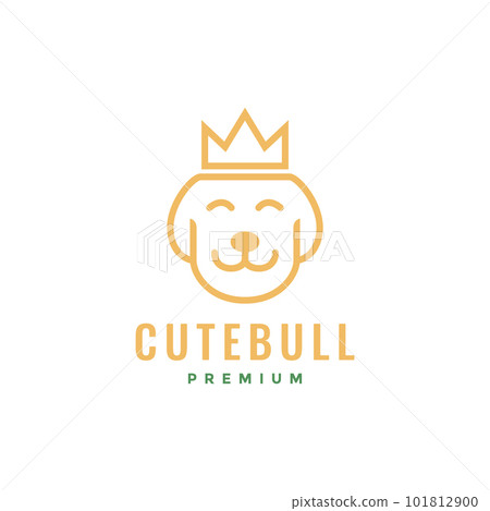 animal pets dog bull smile crown mascot line modern logo design vector animal pets dog bull smile crown mascot line modern logo design vector 101812900