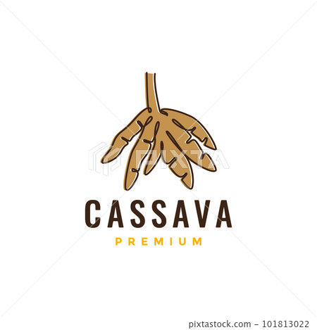 cassava root field eat cooking food traditional taste line art colorful logo design vector cassava root field eat cooking food traditional taste line art colorful logo design vector 101813022