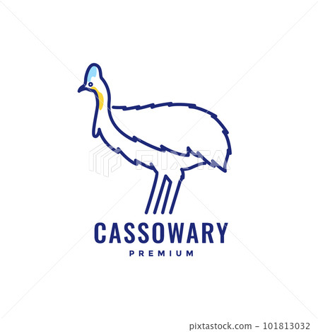 beauty bird giant cassowary line modern abstract color logo design vector beauty bird giant cassowary line modern abstract color logo design vector 101813032