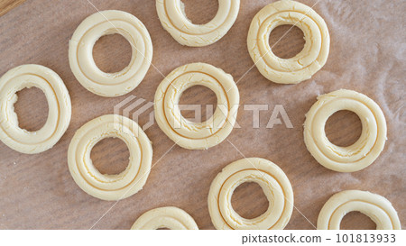 Donuts before frying/handmade donuts image Donuts before frying/handmade donuts image 101813933