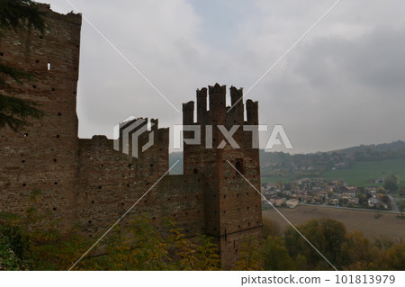 Italian medieval village near Piacenza Castell'arquato in Emilia Romagna Region 101813979