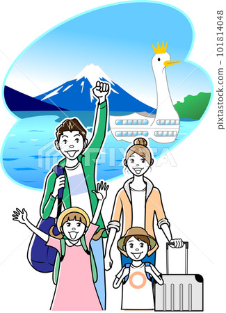 參觀湖的家庭遊人 101814048
