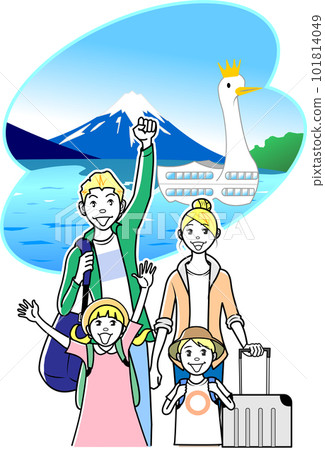 參觀湖的外國家庭遊人 101814049