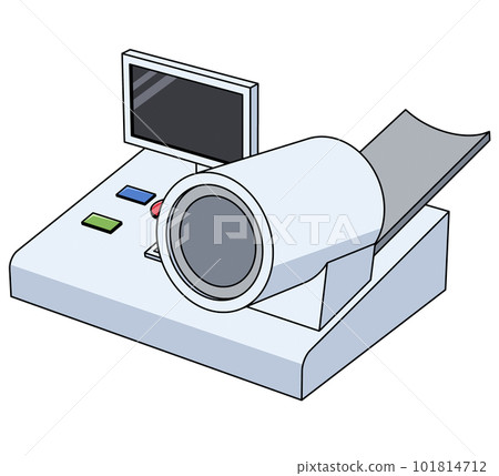 Illustration of a sphygmomanometer viewed from an angle 101814712