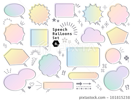 Speech bubble variation set Rainbow color 101815238