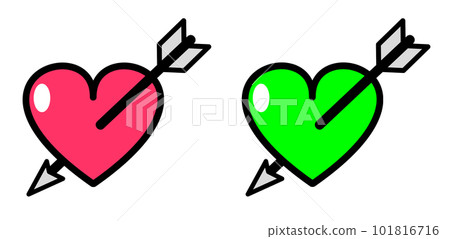 箭射中心痕墜入愛河的插畫 箭射中心痕墜入愛河的插畫 101816716