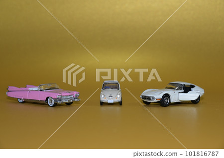 Classic car collection on gold background Classic car collection on gold background 101816787