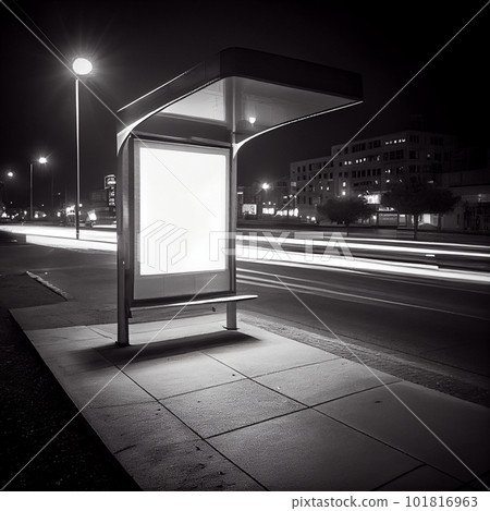 Blank white road billboard Street advertising poster, mock up, 3D rendering. The concept of marketing communication to promote or sell idea. 101816963