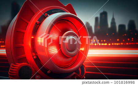 Warning red light on street Warning red light on street 101816998