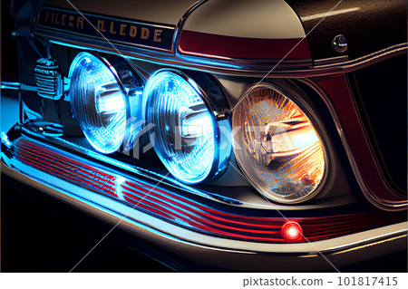 Police car lights in night time Police car lights in night time 101817415