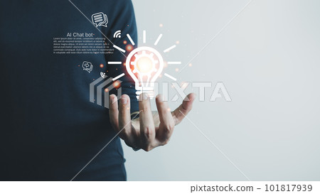 AI technology, Artificial Intelligence, Chatbot Chat and talk with AI, Using for search and find data by command prompt, robot learning machine create or generate picture or article auto AI technology, Artificial Intelligence, Chatbot Chat and talk with AI, Using for search and find data by command prompt, robot learning machine create or generate picture or article auto 101817939