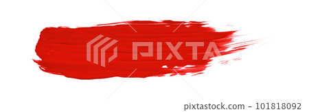 Red brush isolated on white background. Watercolor 101818092