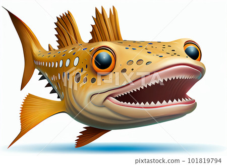 Happy barracuda with widely opened mouth 101819794