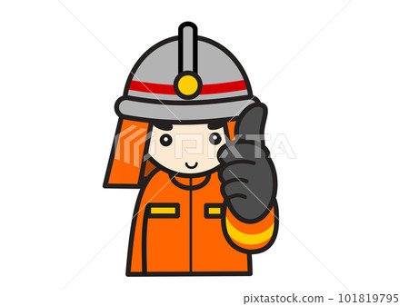 Japanese firefighter with OK pose 101819795