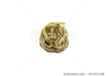 Italian fettuccine pasta in the form of a nest. 101821106