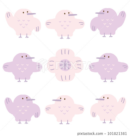 Scandinavian style, hand-drawn illustration set of cute birds Part 2 Scandinavian style, hand-drawn illustration set of cute birds Part 2 101821381