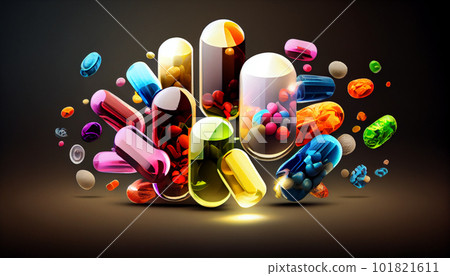 pills capsule pharmazie drugs set collage 101821611