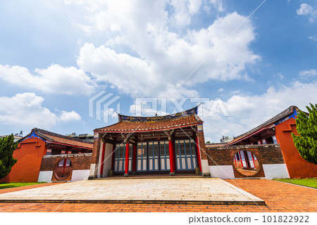 Chinese-style building view of Pingtung Tutorial Academy in Taiwan. It was built in 1815 during the Qing Dynasty rule. 101822922