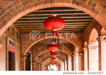 Arcade of old buildings in Dihua Street of Wanhua, Taipei City, Taiwan. Built-in during the Japanese colonial. Arcade of old buildings in Dihua Street of Wanhua, Taipei City, Taiwan. Built-in during the Japanese colonial. 101822927