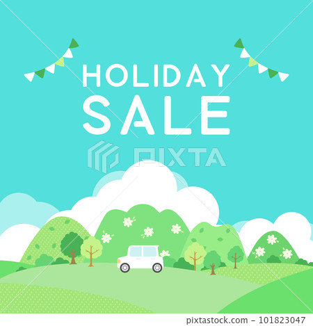 Car and mountain landscape SALE banner 1:1 101823047