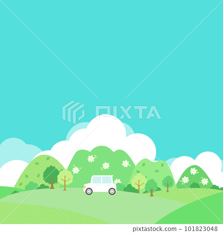 Car and mountain landscape background banner 1:1 Car and mountain landscape background banner 1:1 101823048