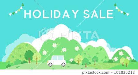 Car and mountain scenery SALE banner 1:2 101823218