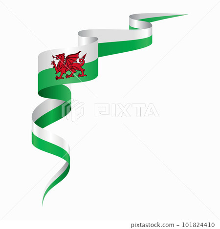 Welsh flag wavy abstract background. Vector illustration. Welsh flag wavy abstract background. Vector illustration. 101824410