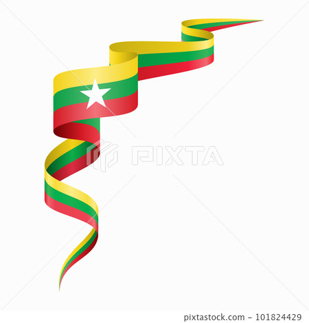 Myanmar flag wavy abstract background. Vector illustration. 101824429