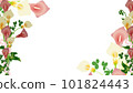 彩花彩帶橫向背景框素材 101824443