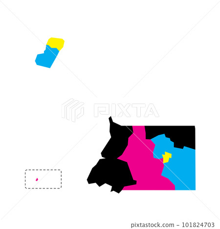 Equatorial Guinea political map of administrative divisions - provinces. Blank vector map in CMYK colors. 101824703