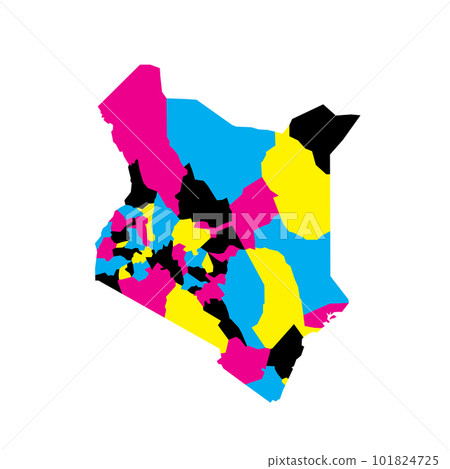 Kenya political map of administrative divisions - counties. Blank vector map in CMYK colors. Kenya political map of administrative divisions - counties. Blank vector map in CMYK colors. 101824725