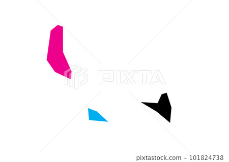 Comoros political map of administrative divisions - autonomous islands. Blank vector map in CMYK colors. 101824738