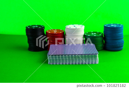 Poker game, cards and chips. 101825182