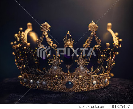 Jewelry crown made of gold and precious stones. Jewelry crown made of gold and precious stones. 101825407