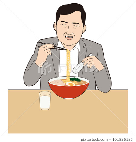 Male office worker eating ramen 101826185