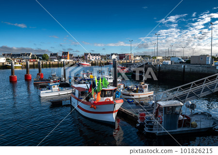 Harbor And Fishing Boats Of Finistere City Guilvinec At The Coast Of Atlantic In Brittany, France Harbor And Fishing Boats Of Finistere City Guilvinec At The Coast Of Atlantic In Brittany, France 101826215