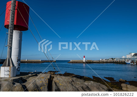 Harbor And Fishing Boats Of Finistere City Guilvinec At The Coast Of Atlantic In Brittany, France 101826222