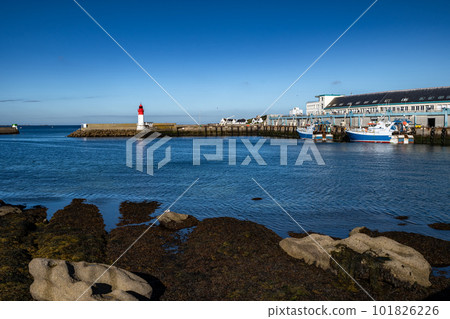 Harbor And Fishing Boats Of Finistere City Guilvinec At The Coast Of Atlantic In Brittany, France 101826226