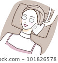 Illustration of a woman undergoing whitening treatment at cosmetic surgery 101826578
