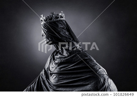 Ghost of a queen or king over dark misty background 101826649