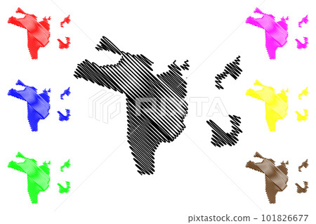 Emirate of Sharjah (Emirates of the United Arab Emirates, UAE) map vector illustration, scribble sketch Sharjah map Emirate of Sharjah (Emirates of the United Arab Emirates, UAE) map vector illustration, scribble sketch Sharjah map 101826677