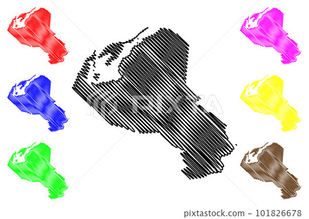 Emirate of Umm Al Quwain (Emirates of the United Arab Emirates, UAE) map vector illustration, scribble sketch Umm Al Quwain (UAQ) map 101826678