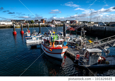 Harbor And Fishing Boats Of Finistere City Guilvinec At The Coast Of Atlantic In Brittany, France 101826685