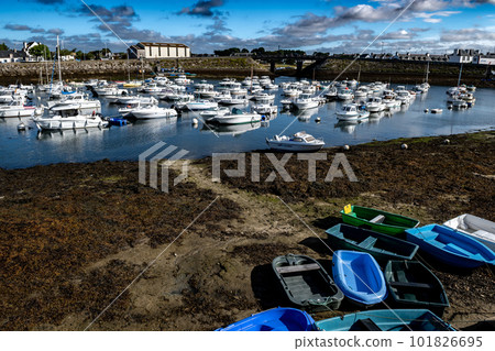 Harbor And Fishing Boats Of Finistere City Guilvinec At The Coast Of Atlantic In Brittany, France 101826695