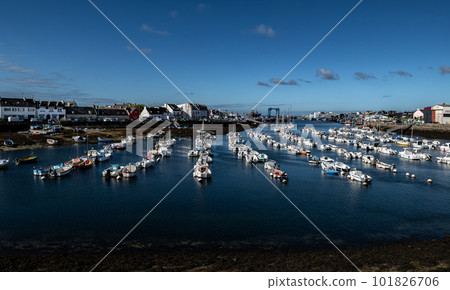 Harbor And Fishing Boats Of Finistere City Guilvinec At The Coast Of Atlantic In Brittany, France 101826706