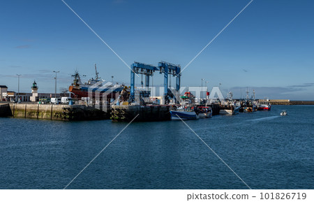 Harbor And Fishing Boats Of Finistere City Guilvinec At The Coast Of Atlantic In Brittany, France 101826719