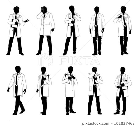 Scientists Professors Engineers Silhouettes Set Scientists Professors Engineers Silhouettes Set 101827462