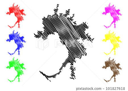 Melbourne City, Victoria (Commonwealth of Australia, Australia city) map vector illustration, scribble sketch City of Melbourne map 101827618